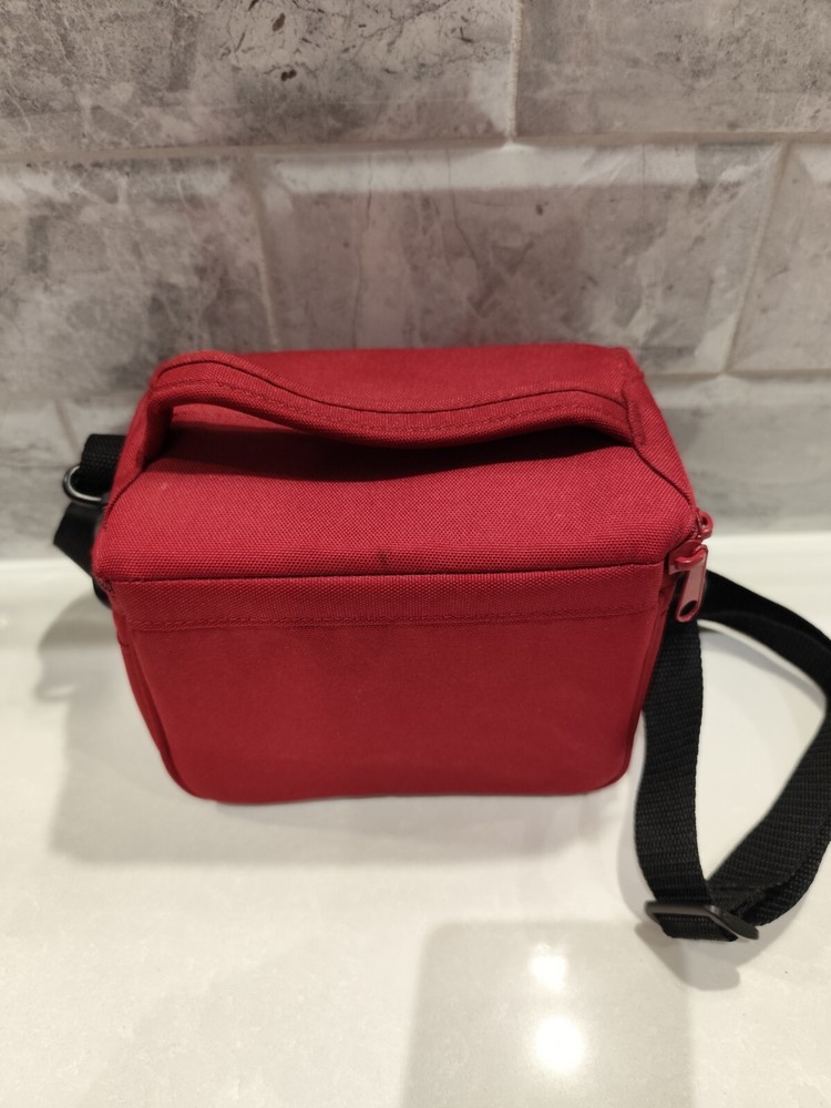 Red and White Digital Camera Camcorder Carry Bag Protective Cushioned Storage