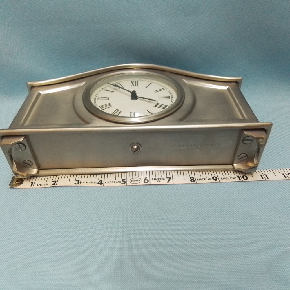 Pottery Barn Brushed Nickel Clock