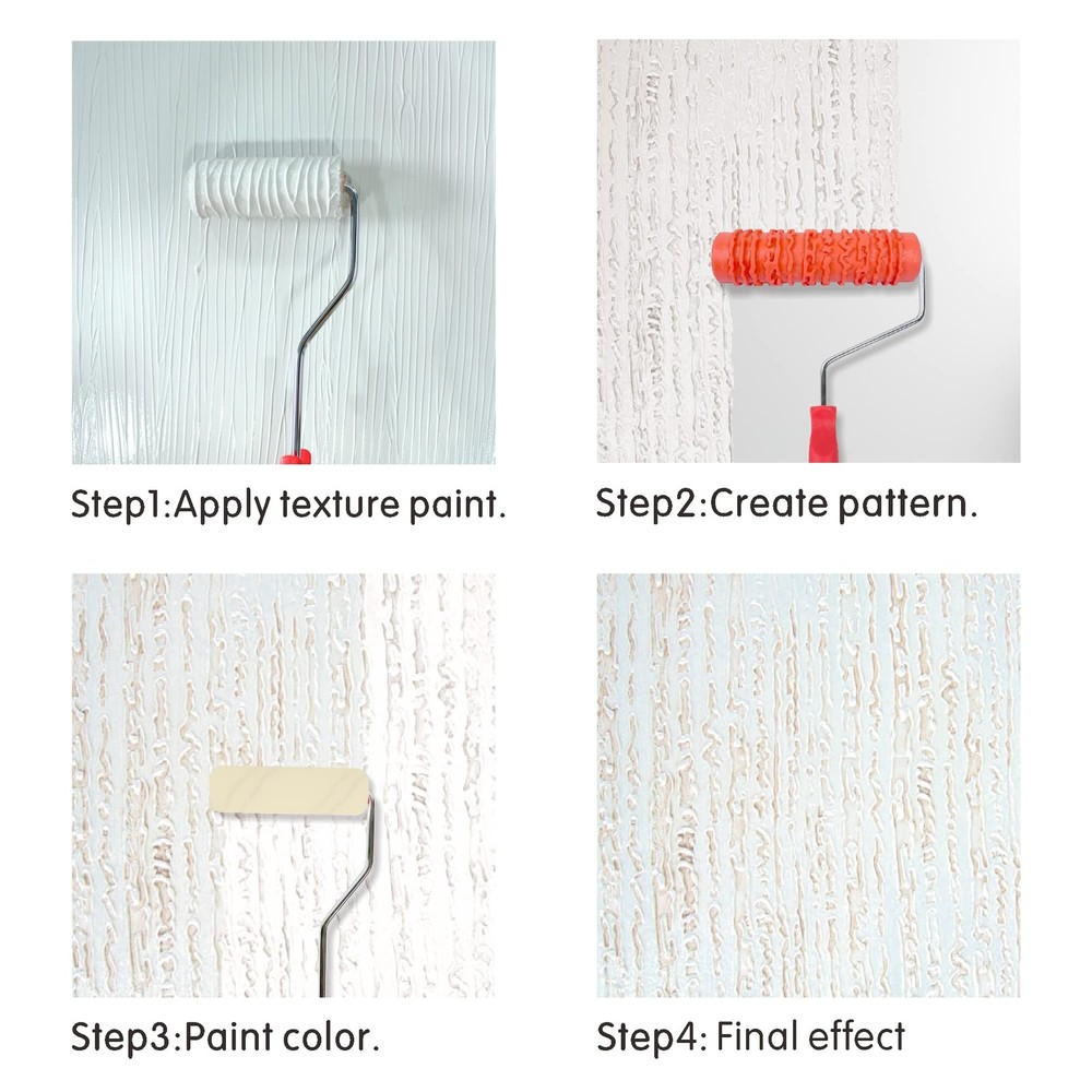 7'' Patterned Paint Roller for Wall Decoration Classic Brick Embossing Textur