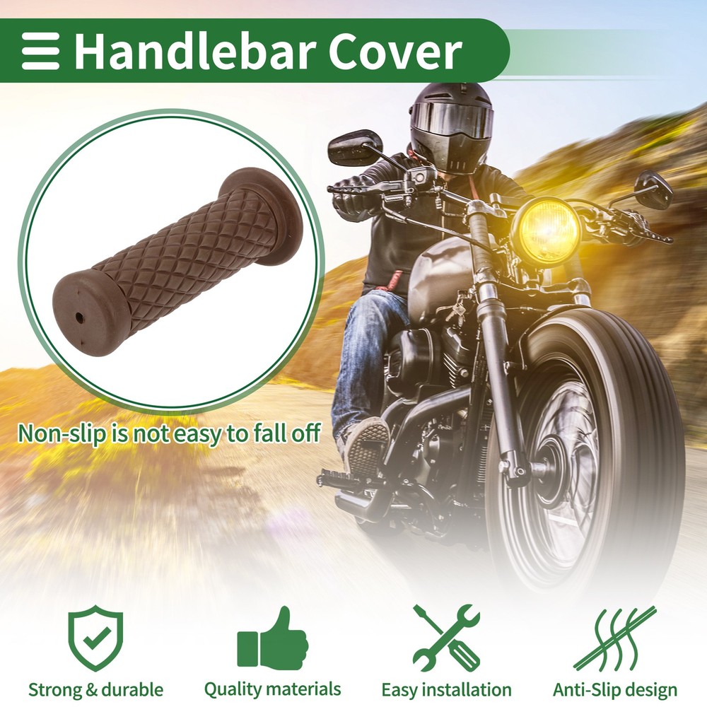 1" 25mm Motorcycle Knobs Throttle Handlebar Cover TPU Light Brown