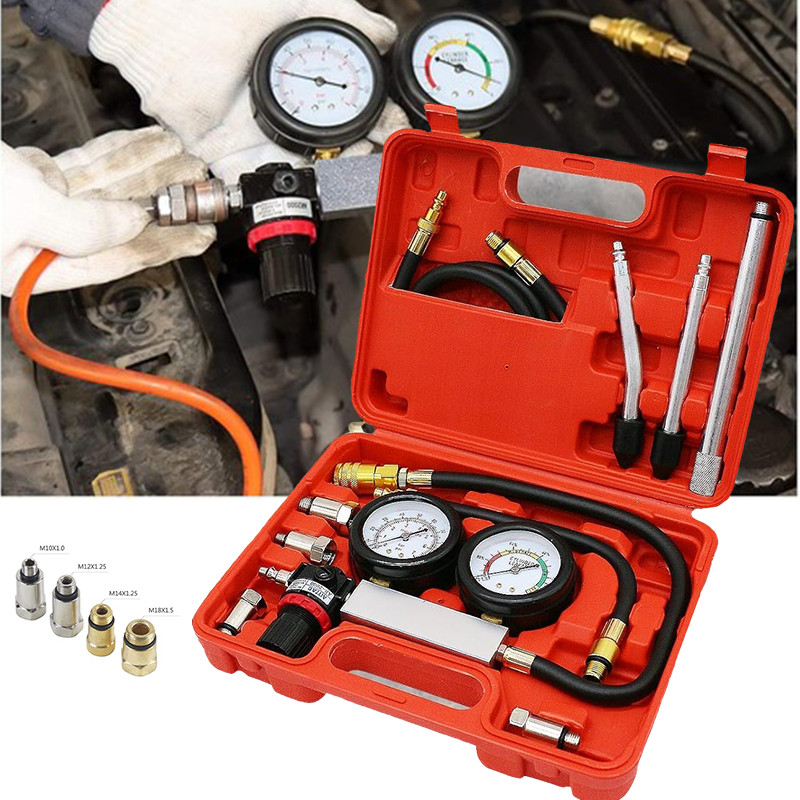 Cylinder Leak Down Tester Tool Kit, Gasoline Engine Compression Leak Down Tester