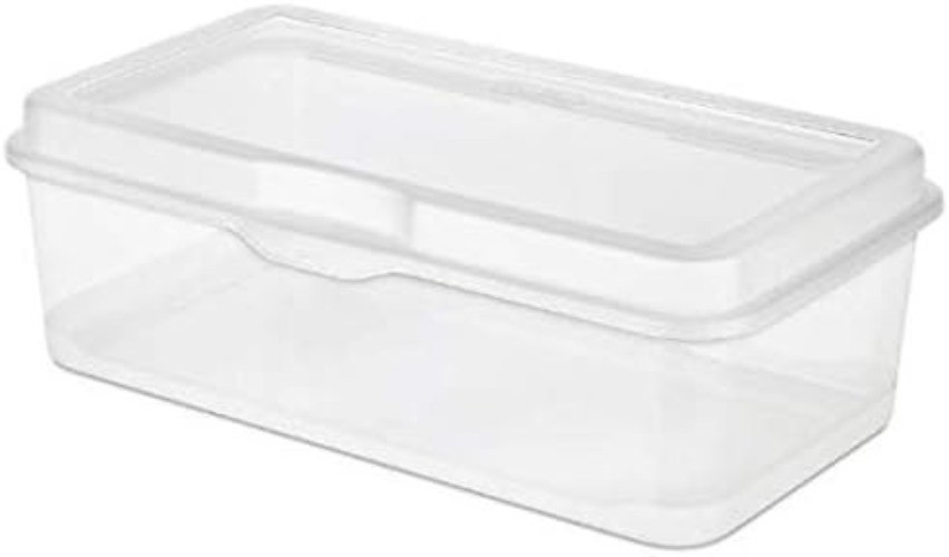 6-Pack Rectangular Large & 12-Pack Square Small FlipTop, Clear Storage Box