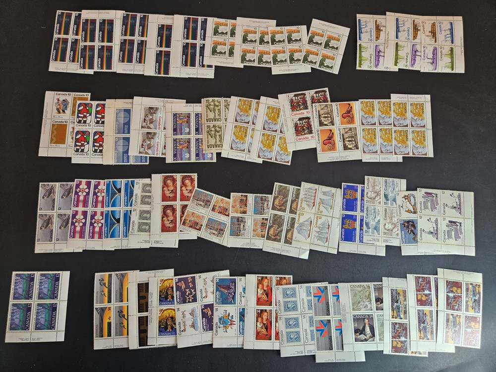 Canada stamp block lot mint $111 in value