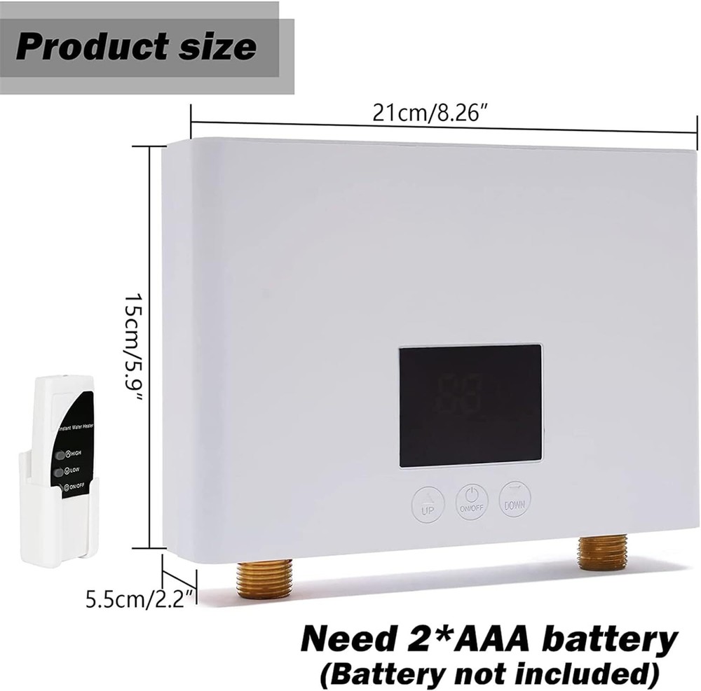 110V KITCHEN ELECTRIC HOT TANKLESS WATER HEATER SHOWER INSTANT BOILER BATHROOM