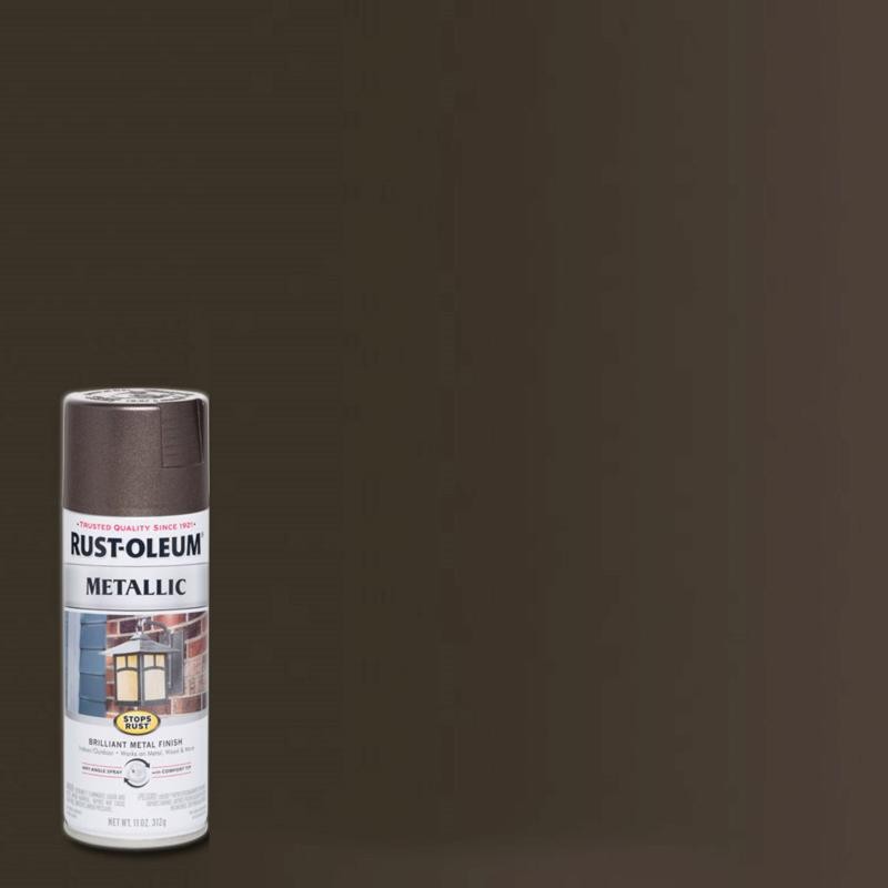 Rust-Oleum 7272830 Stops Rust Metallic Spray Paint 11oz Dark Bronze MultiPurpose