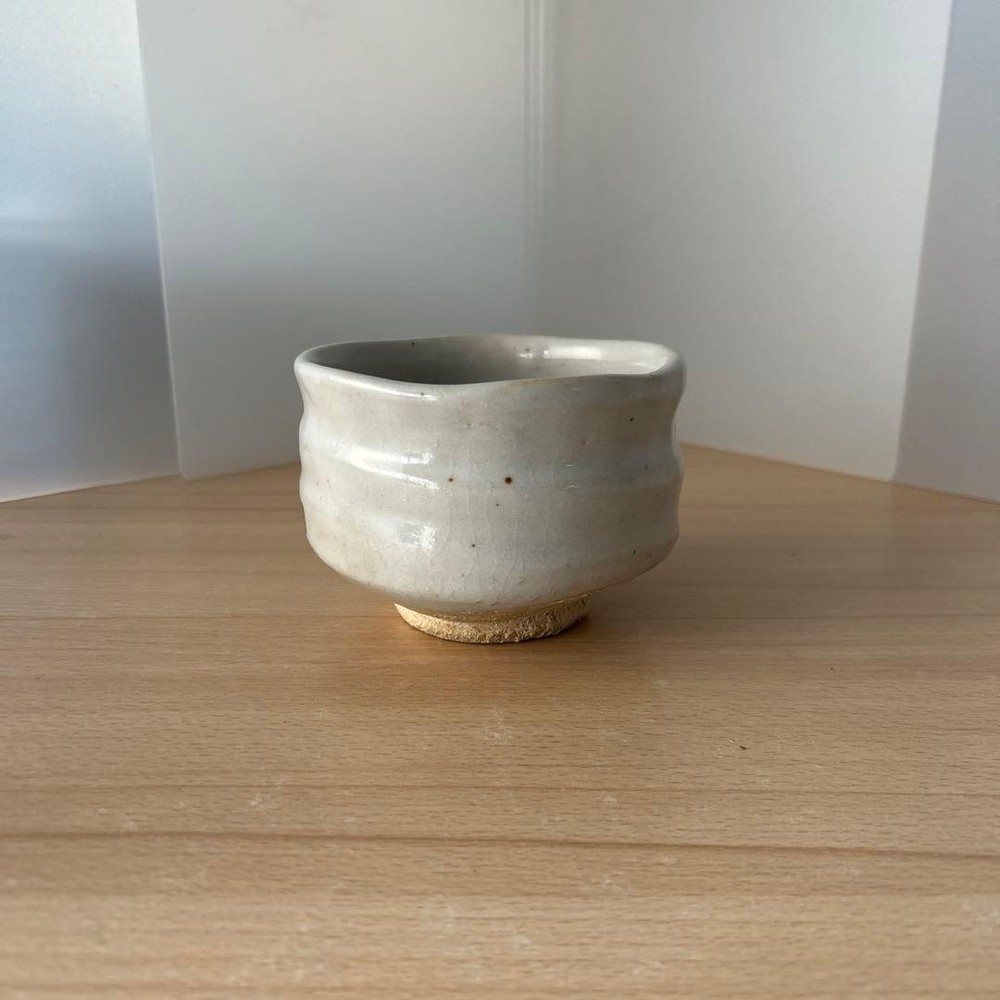 Tea Utensils Shino ware matcha white and brown pattern