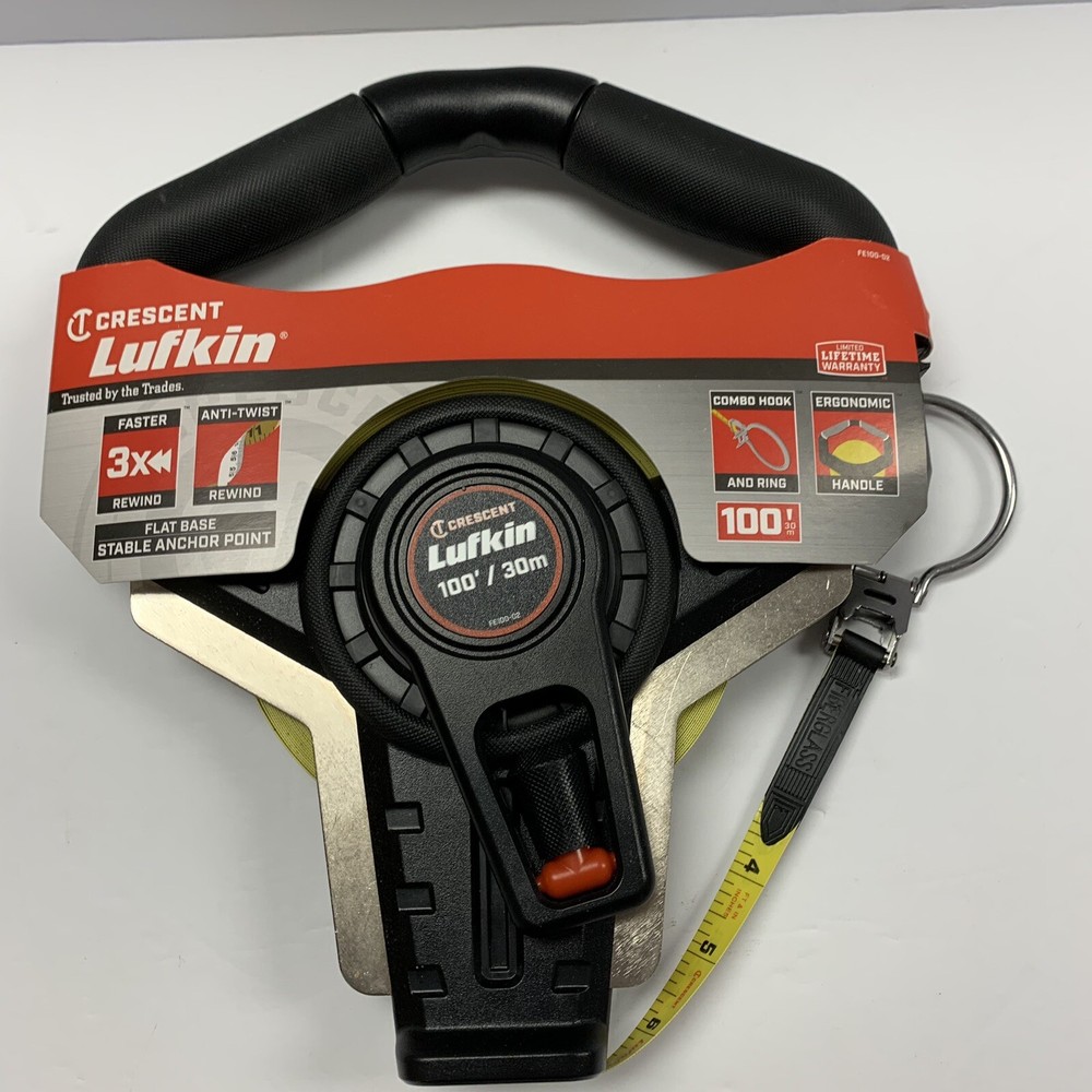 Crescent Lufkin NEW Construction Long Tape 1/2''x100' Combo Hook & Ring Handle