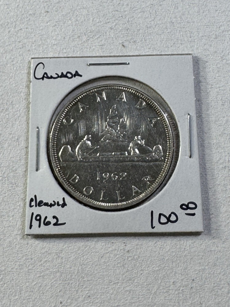 1962 Canada $1 Silver Coin Cleaned