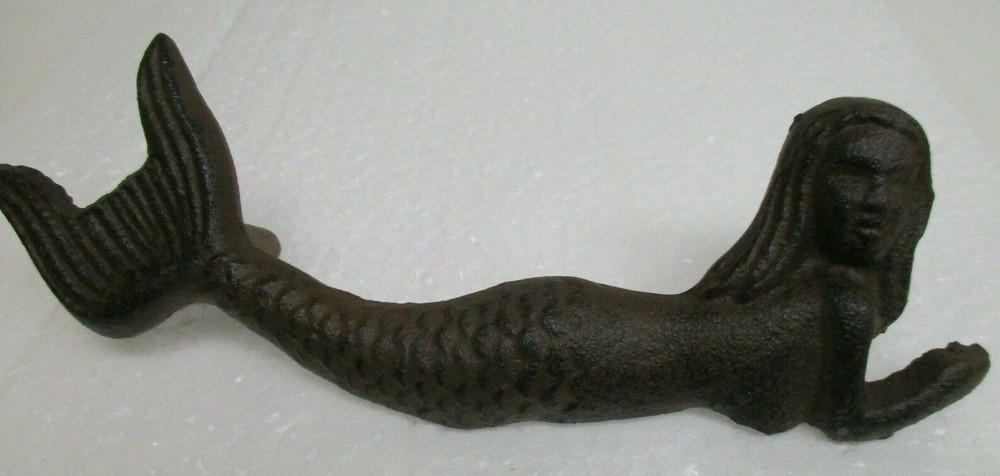 Cast Iron NAUTICAL MERMAID Drawer Pull, Barn Handle, Door Handles Beach decor