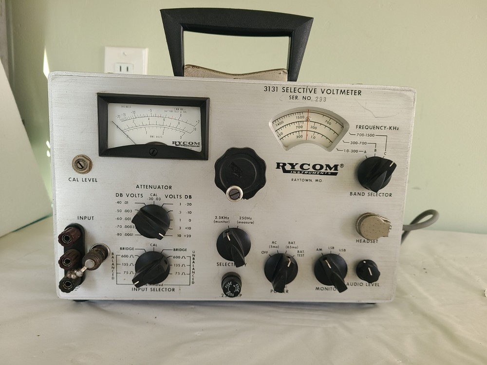 Rycom Instruments 3131 Selective Level Meter, Powers Up, AS IS UNTESTED