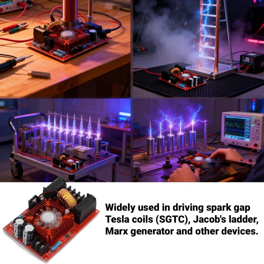 ZVS Driver Module 12V to 30V DC High Voltage Generator with Flyback Transform...