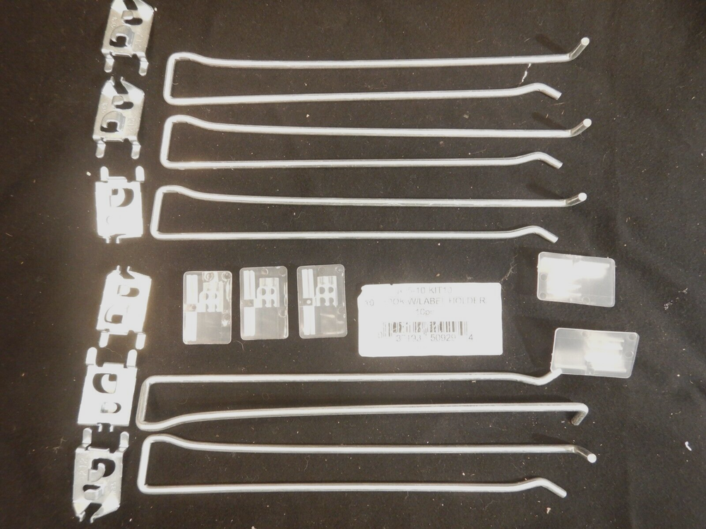 50 Pack 10" Hook with Label Holder for Pegboard Retail Display Use