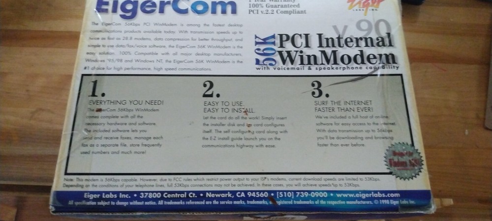 EigerCom 56K PCI modem