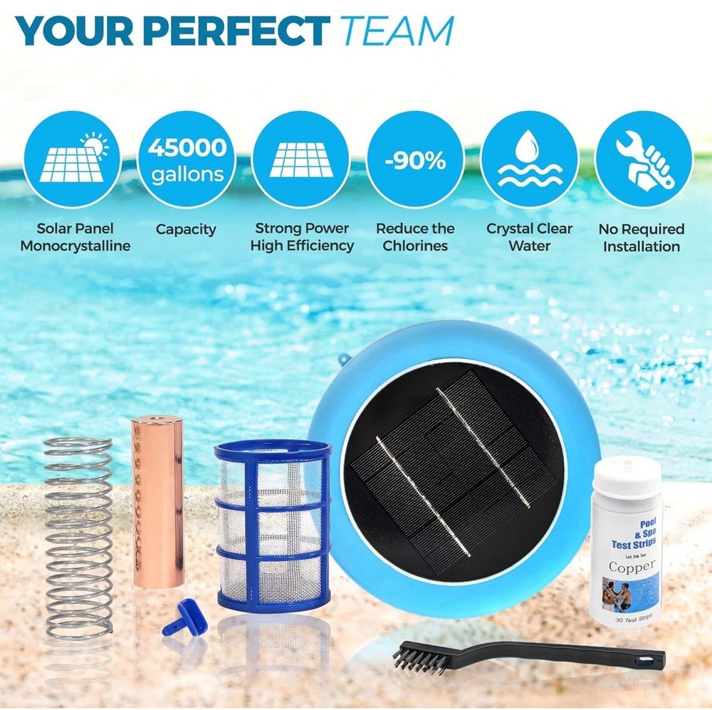 Solar Pool Ionizer - Enhanced with Latest Technology & Longer-Lasting...