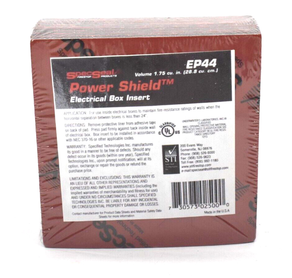 SpecSeal Fire Stop Power Shield Electrical Box Insert EP44 QTY. 10 Pack
