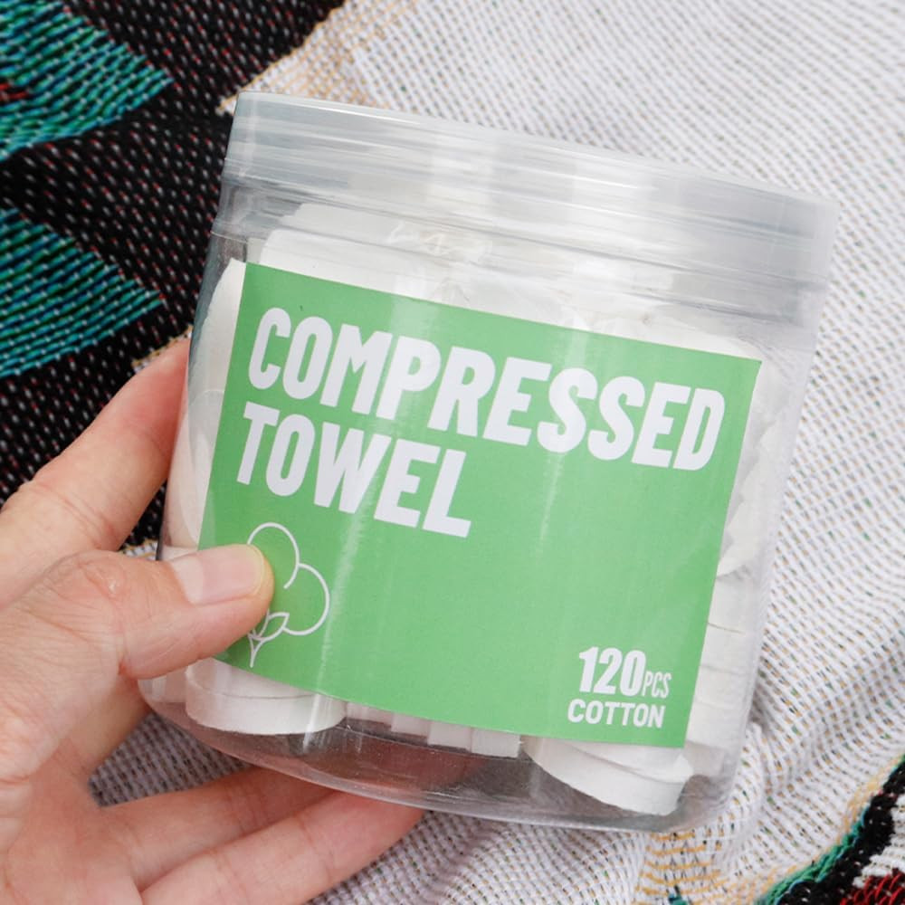 120 Pcs Mini Compressed Towels, Disposable Face Compressed Towel, Compressed Cot