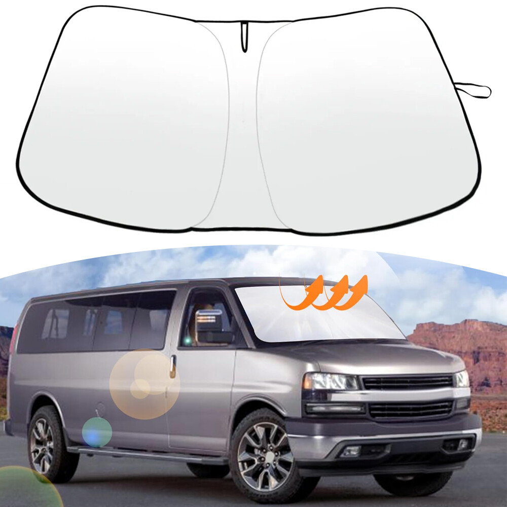 For 1996-2025 Chevy Express Foldable Windshield Visor UV Block Cover Protector