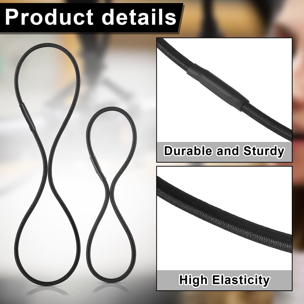 8 Pieces Black Universal Elastic Bands Replacement Microphone Shock