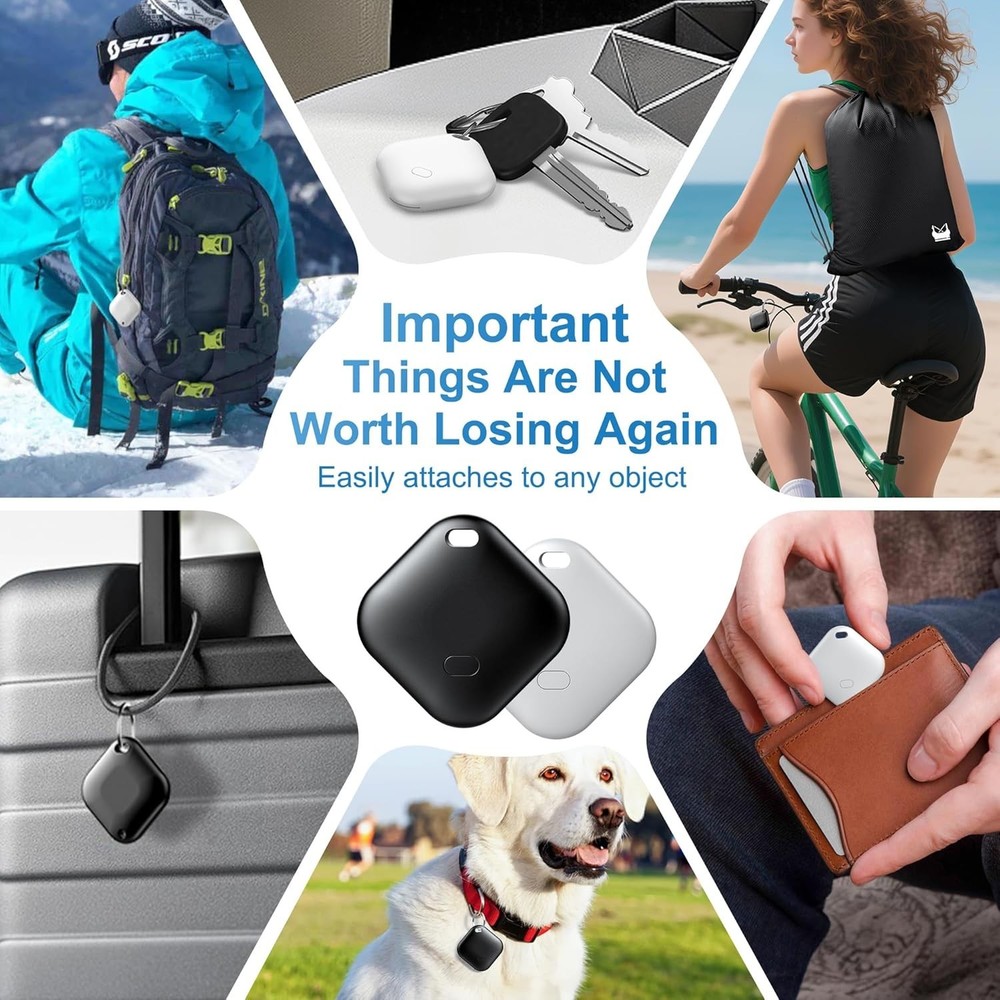 4-Pack Android Bluetooth Tracker Set with Cases | Waterproof Item Finder