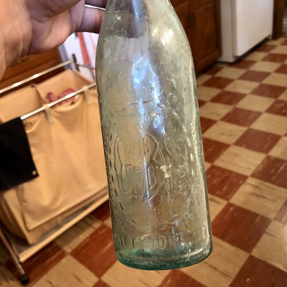 2 Diff Gottlieb Bauernschmidt Straus Baltimore MD Aqua Pre-Pro Beer Bottles
