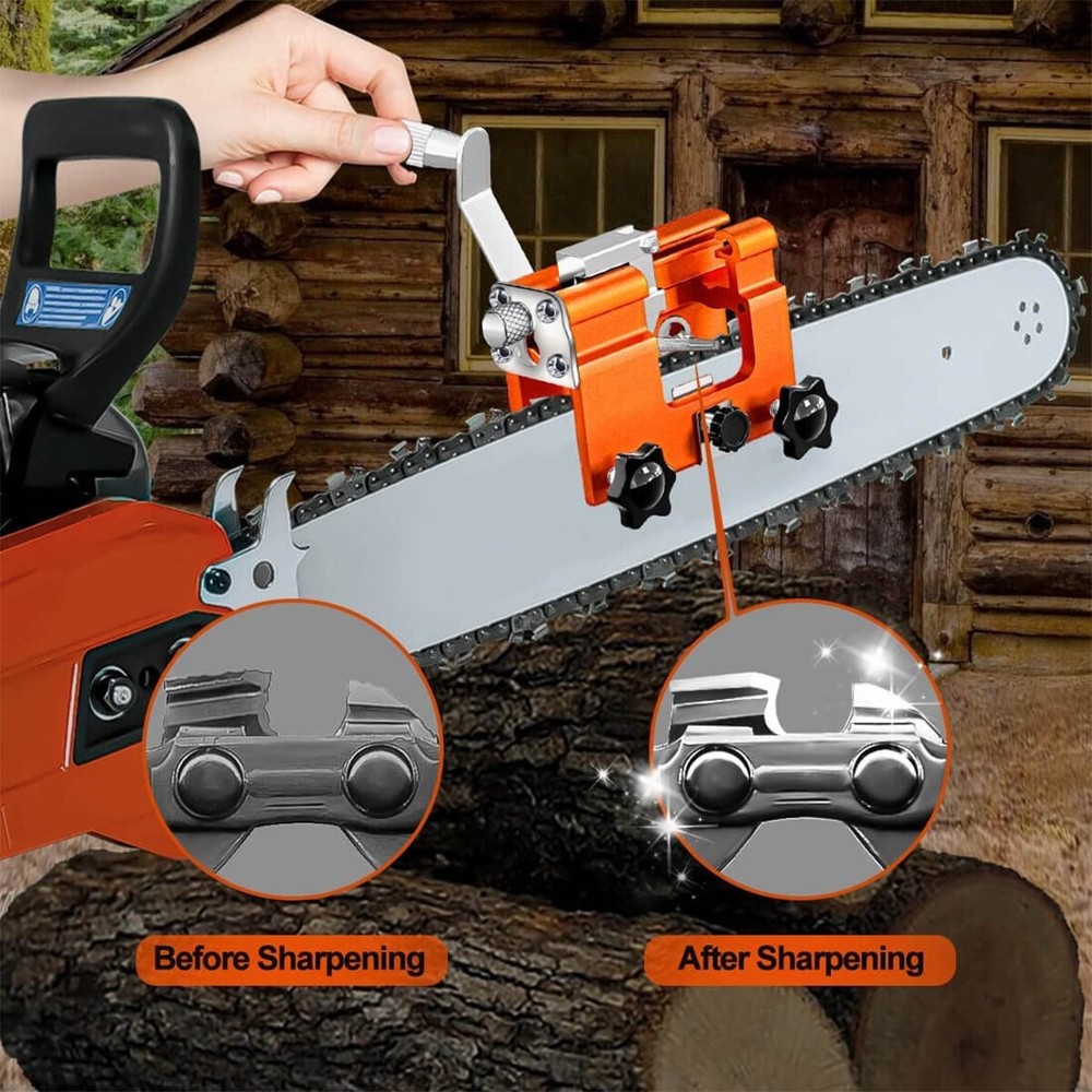 Chainsaw Chain Sharpening Jig Portable Hand Crank Sharpener Tool Set NEW