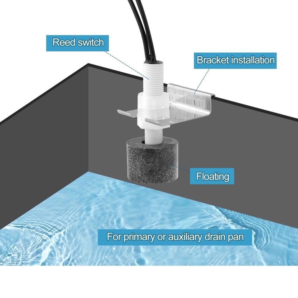 AC Pan Float Switch, Water Leak Detector for Condensate Drain Pans Replace 97647