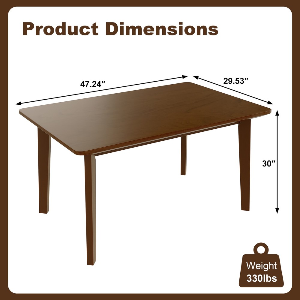 Rustic Farmhouse Dining Table - Solid Wood Frame, Minimalist Modern Dining Tab