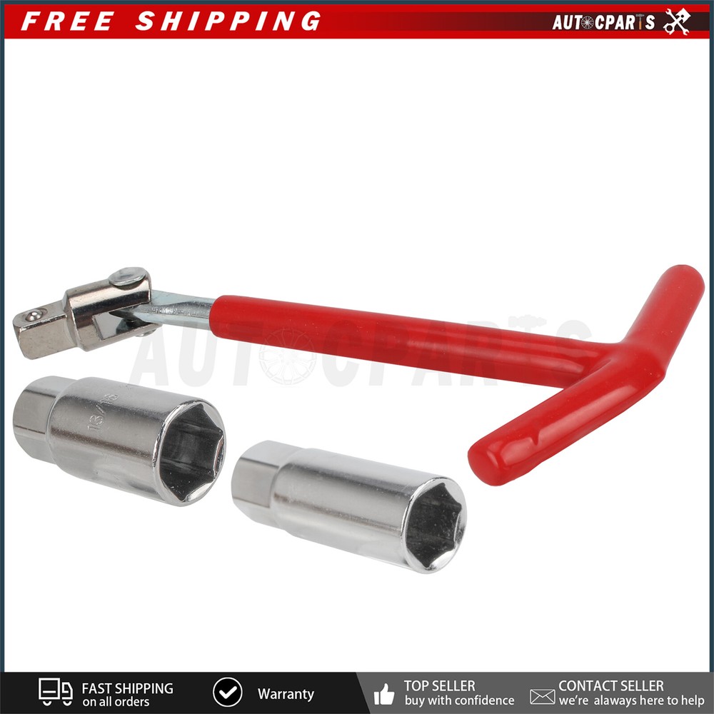 Spark Plug Removal Tool 16mm & 21mm T-Handle Flexible Spanner Socket Kit