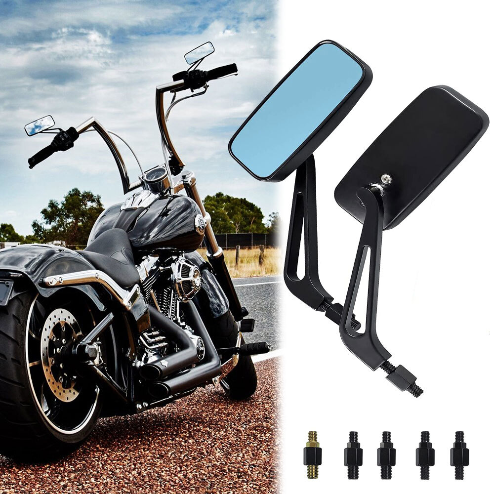 Rectangle Motorcycle Rearview Mirror for Harley Cruiser Bobber Chopper Softail