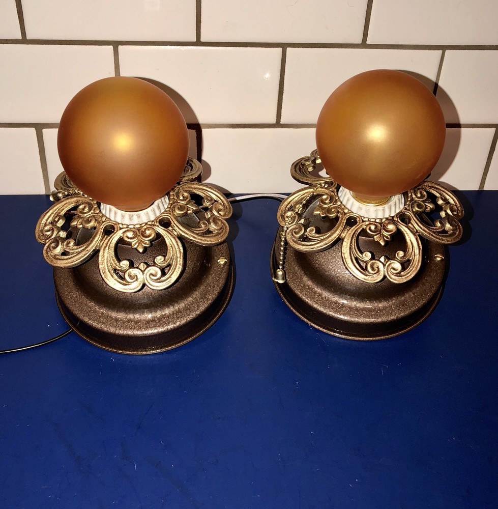 2 Antique Beam Lights wired PAIR 53D