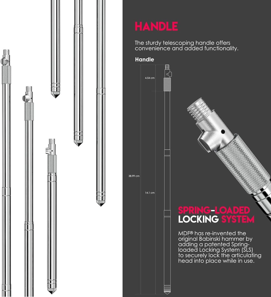 MDF Instruments, Babinski Telescoping 2.0® Neurological Reflex Hammer with Built