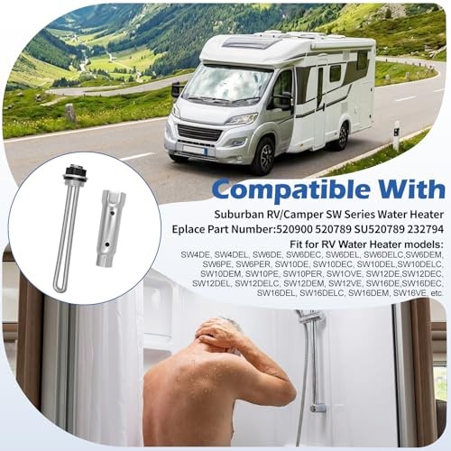 520900 RV Water Heater Element with 1-1/2" Element Wrench Kit Element + Wrench