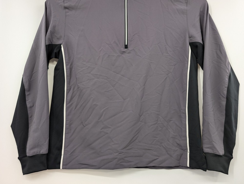 FootJoy Golf Quarter Zip Performance Pullover Medium Men's Gray Black Active