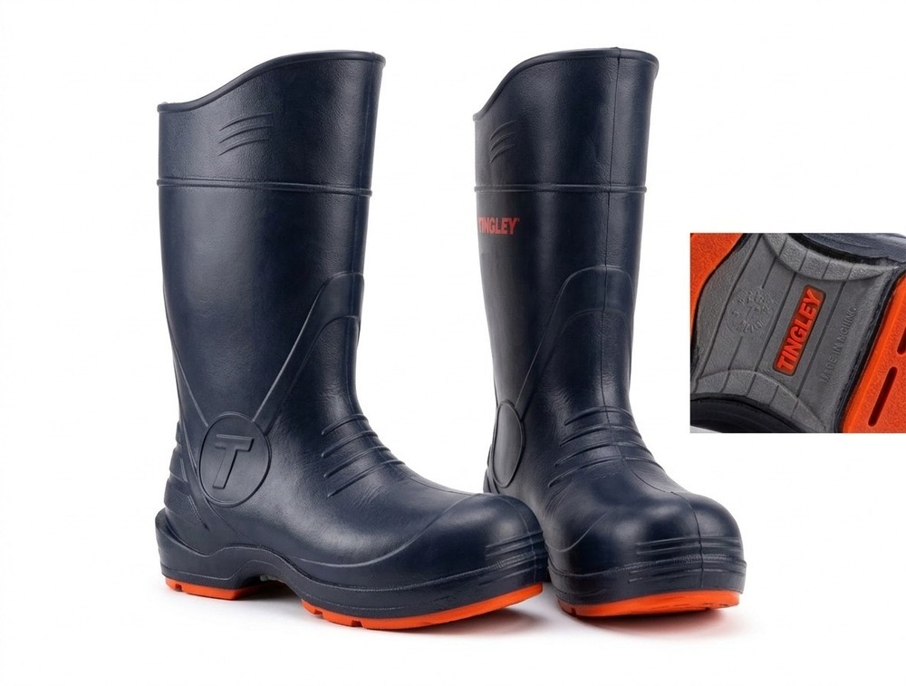 Tingley Industrial Work Boots Black with Orange Sole