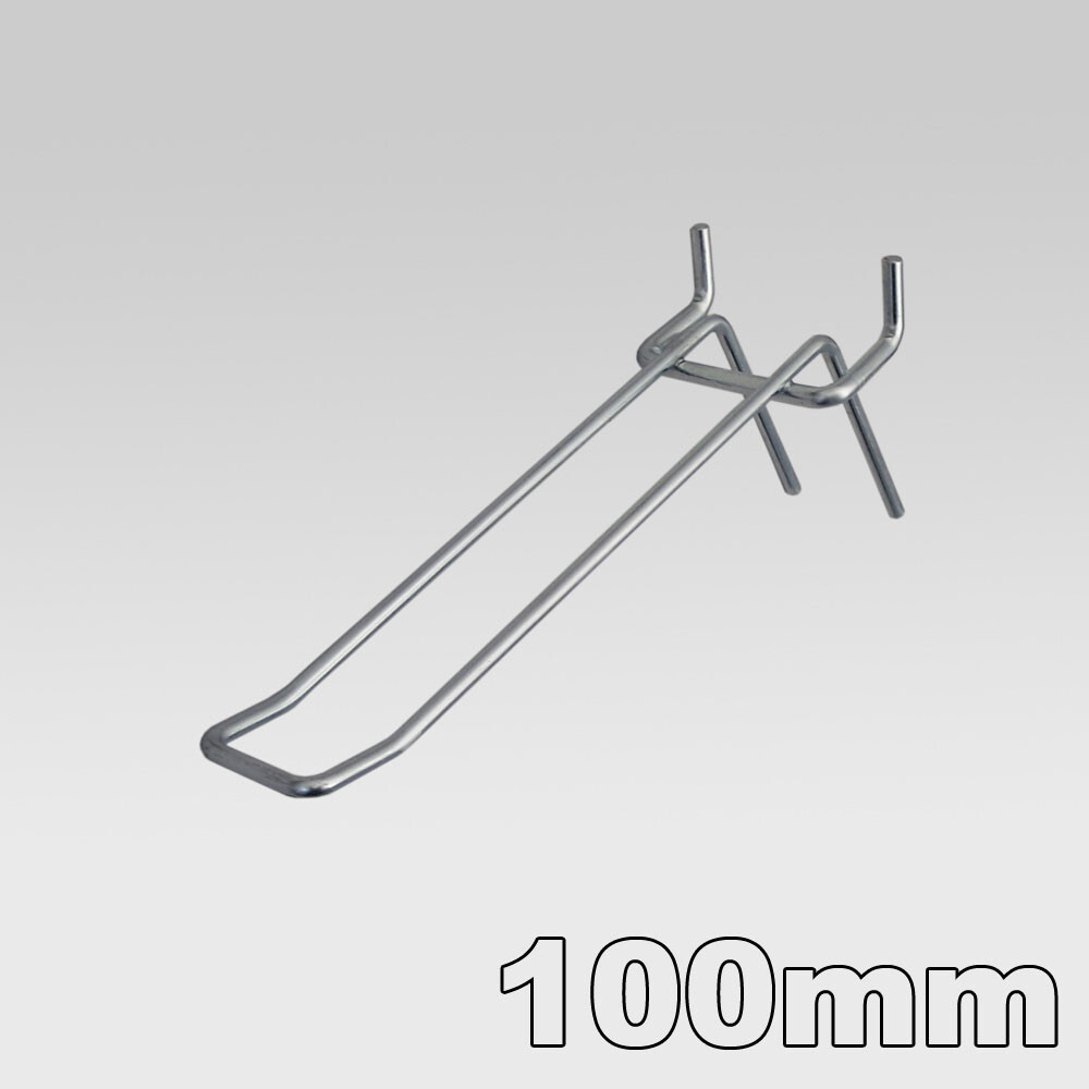 100x double hook for perforated panel, usable on perforated sheet metal - 100 mm
