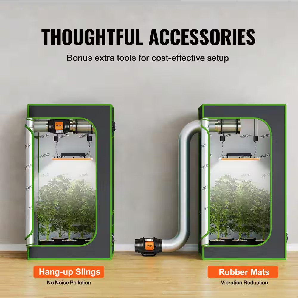 Inline Duct Fan 6-In. 400 CFM with Variable Speed Controller Quiet Ac-Motor Vent