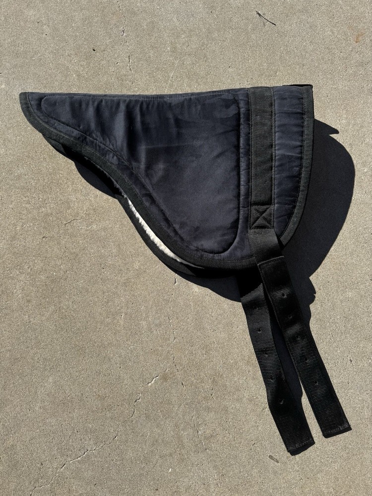 Black Contoured Bareback Saddle Pad with Straps