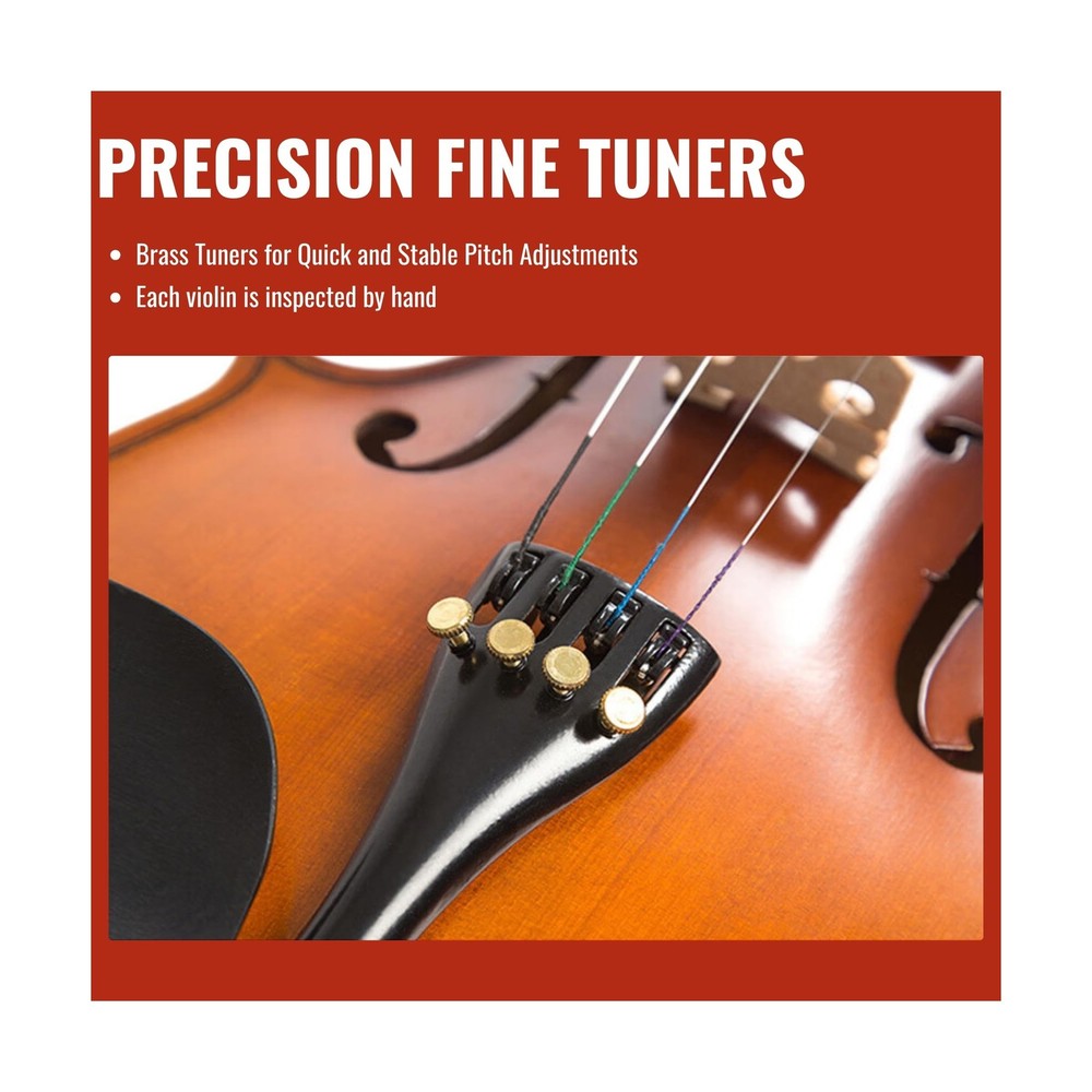 1/2 Size Violin for Kids, Half Size Fiddle - Solid Spruce & Maple with Lightw...