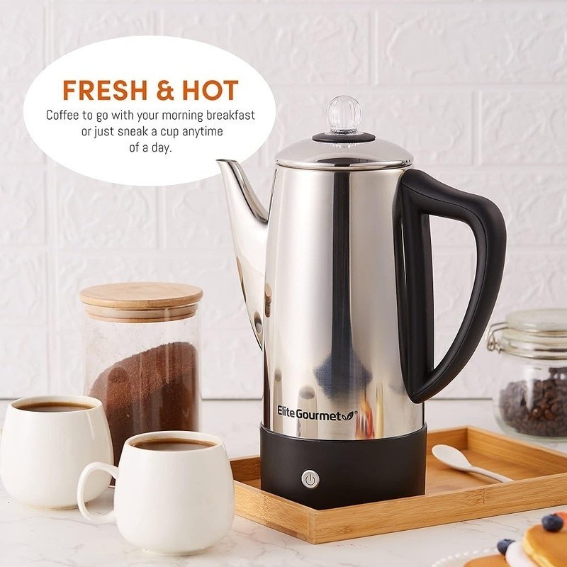 Percolator 12 Cup Coffee Maker Stainless Steel Automatic Keep Warm Coffee Brewer
