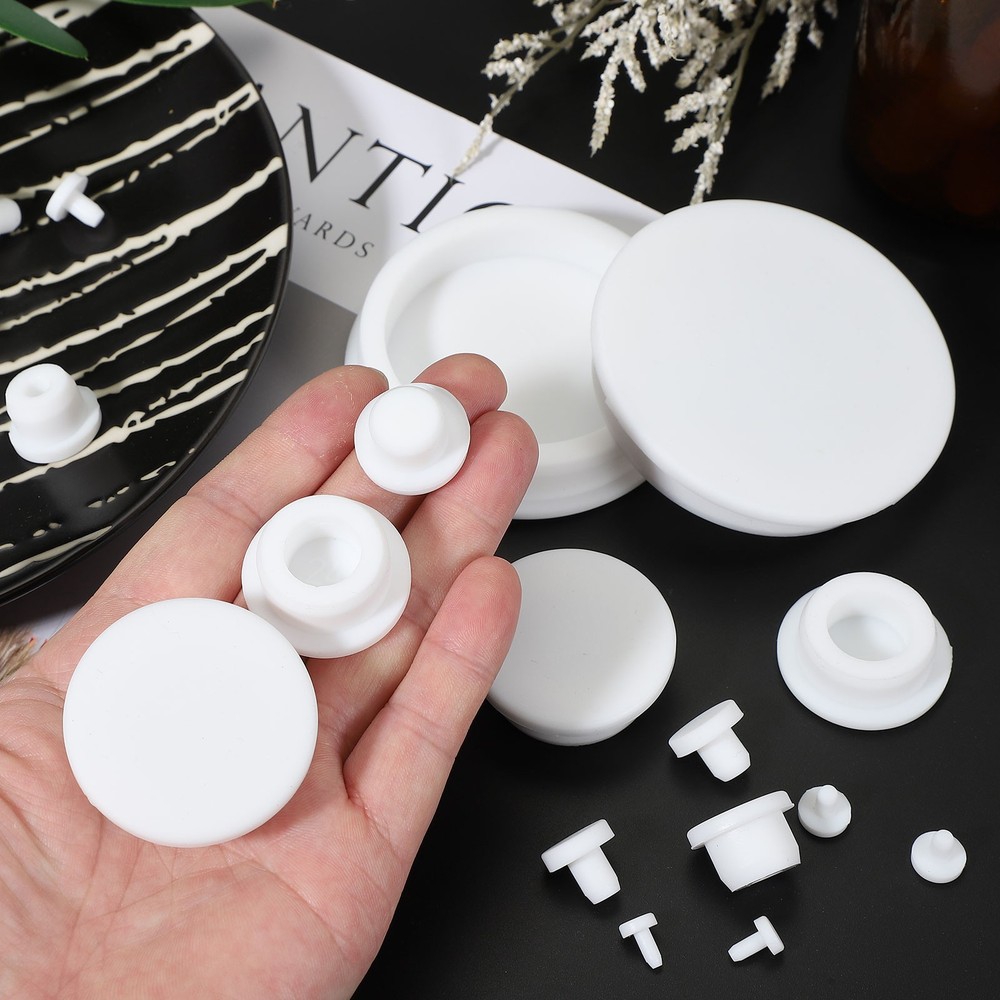 25 Pcs t Shaped Solid Silicone Stopper, Dia 5 Mm/0.2" Rubber Plugs, White
