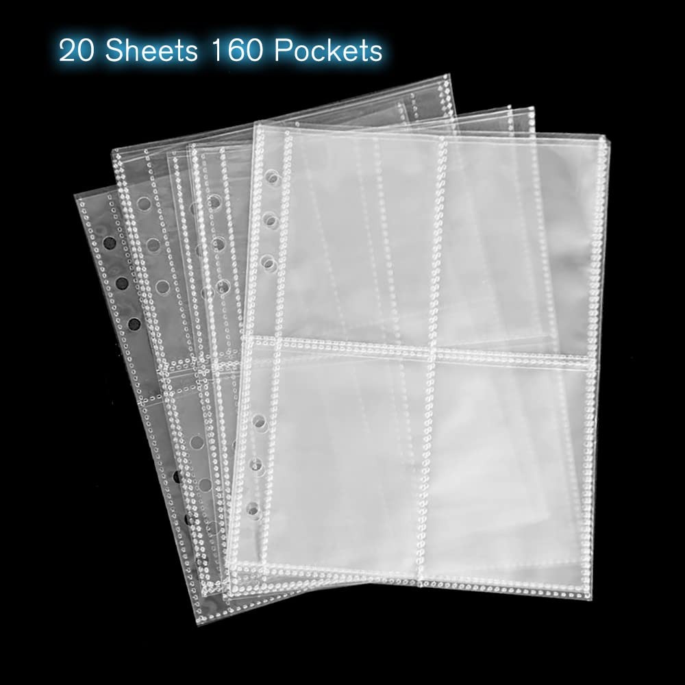 LingLingo Clear Double-Sided Refill Inner Pages for 20 Sheets Small Bags