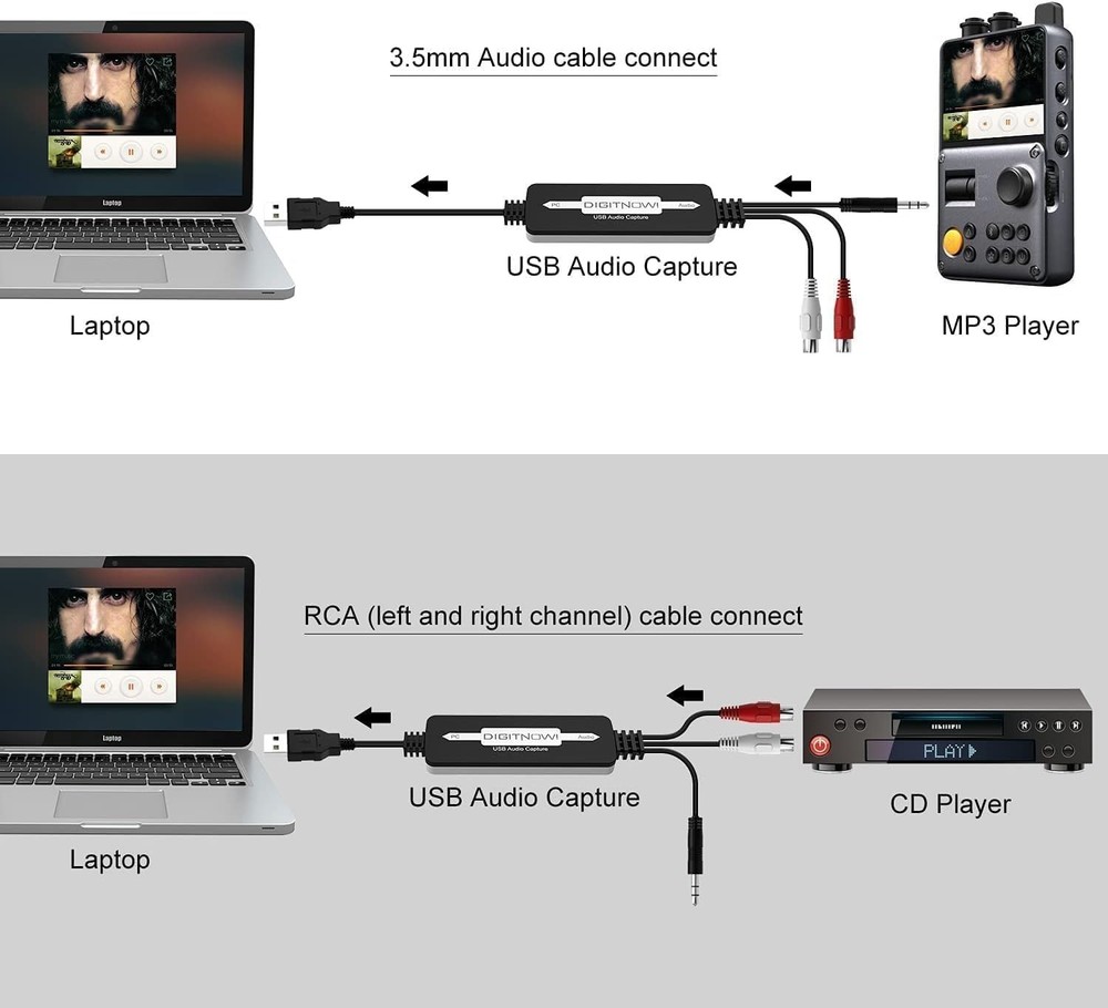 Versatile USB Audio Capture for Vinyl to MP3 Conversion - Mac & Windows Support