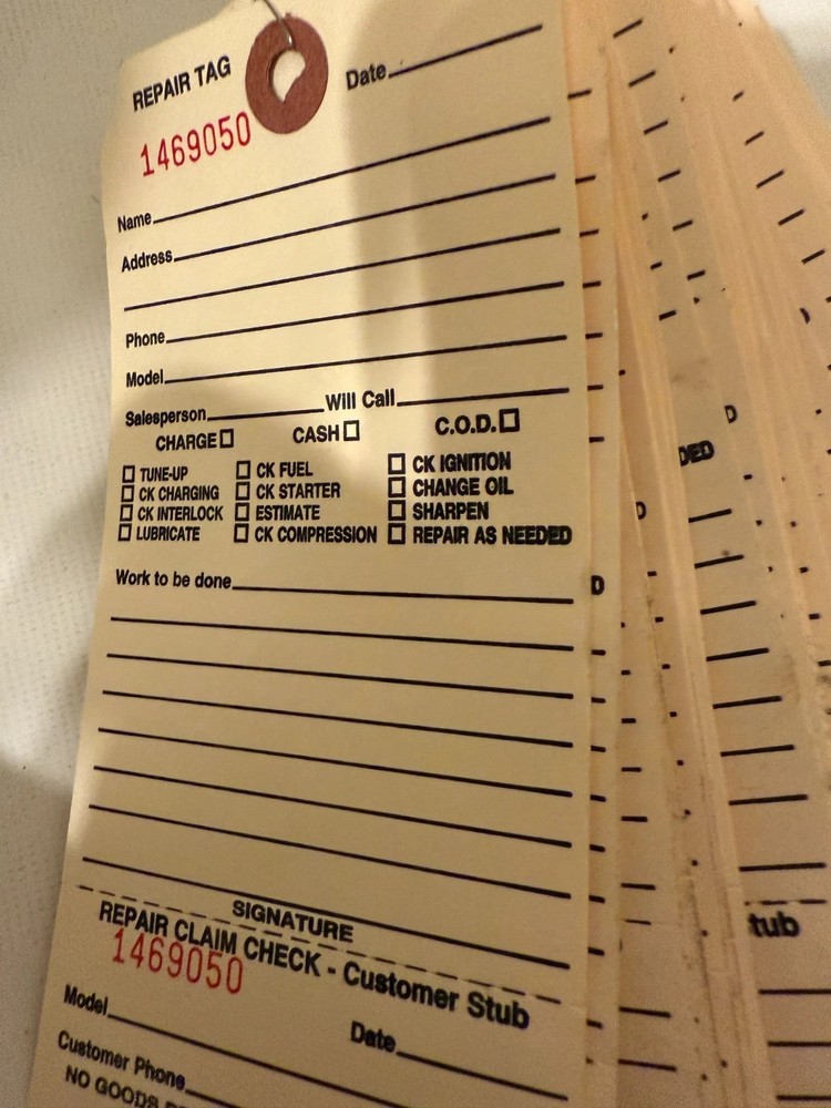 50 repair service tags