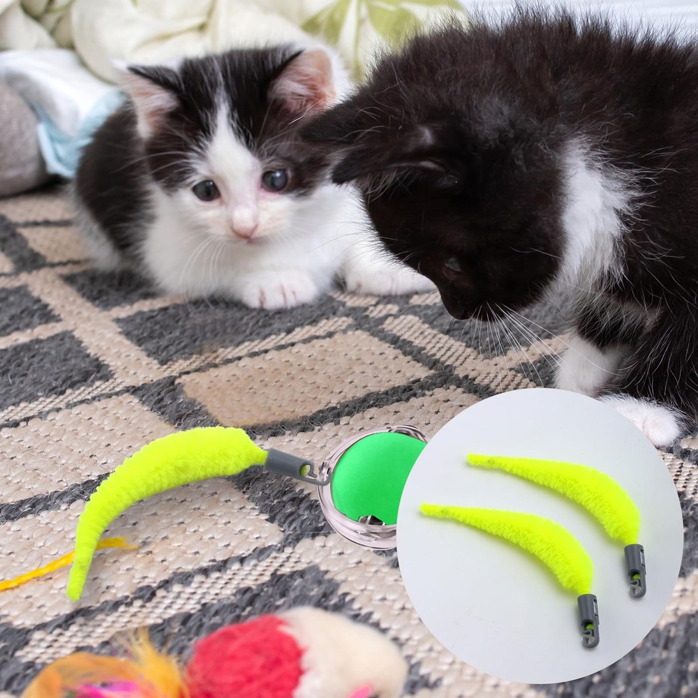 BOXOB 5 Pcs Cat Ball Toy Replacement Tails, Interactive Cat Toy Tail Accessor...