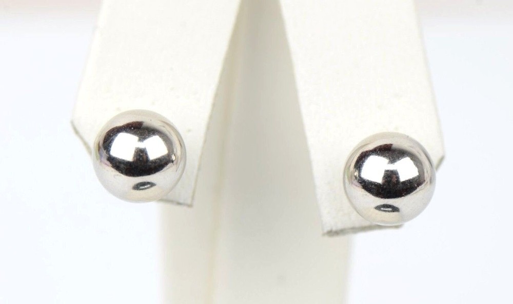 925-Sterling-Silver-Round Ball Stud Earrings High Polished