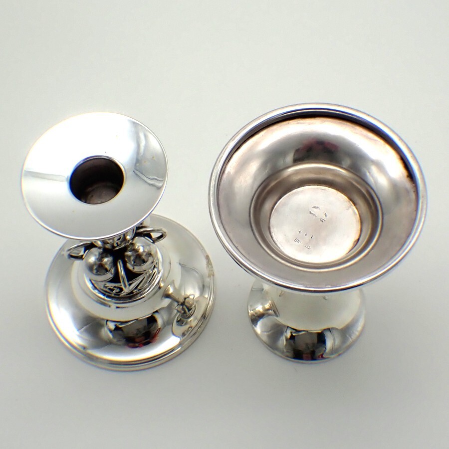 Modernist Candlesticks Pair Durham Sterling Silver