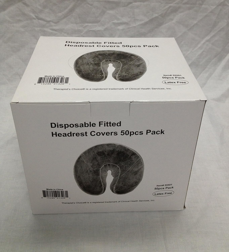 ® Disposable Fitted Face Rest Covers, (50 Pcs per Box), Color: WHITE