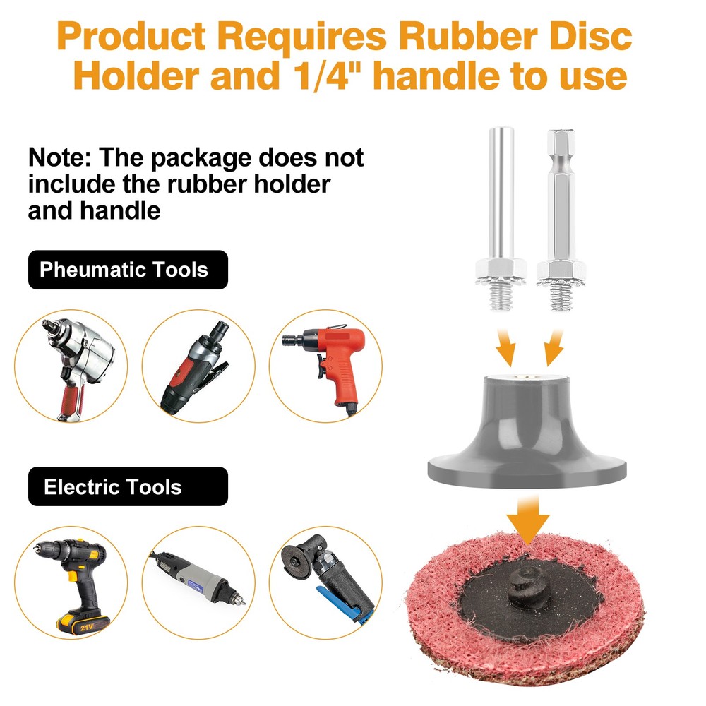 50PCS 2" Roll Lock Sanding Discs Set Medium Surface Conditioning for Die Grinder