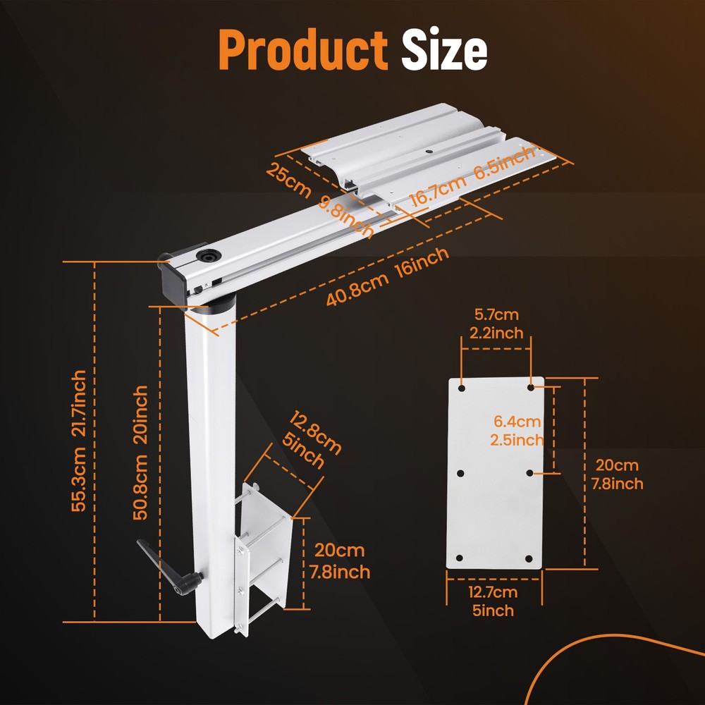 Swiveling Table Mount Adjustable 360 RV Table Leg For Marine Boat RV Caravan MPV