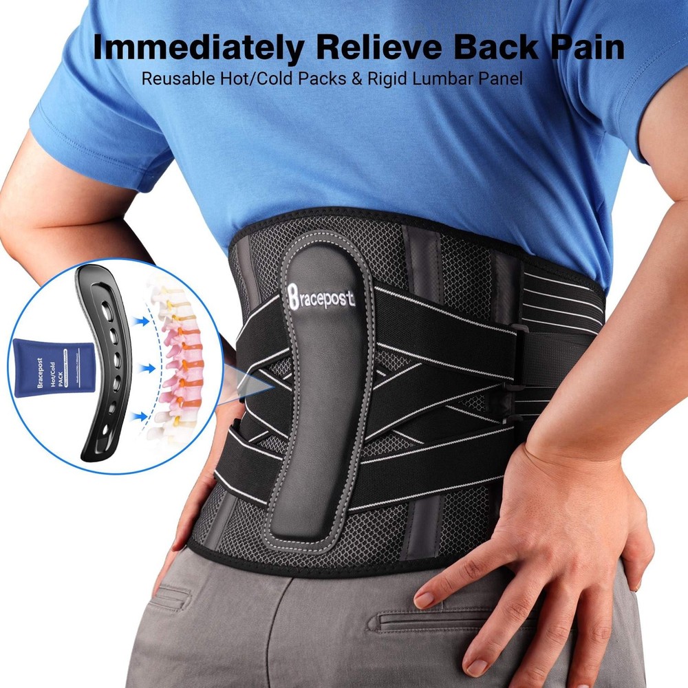 Back Brace for Lower Back Pain,Reusable Ice Pack for Injuries Lumbar Support ...